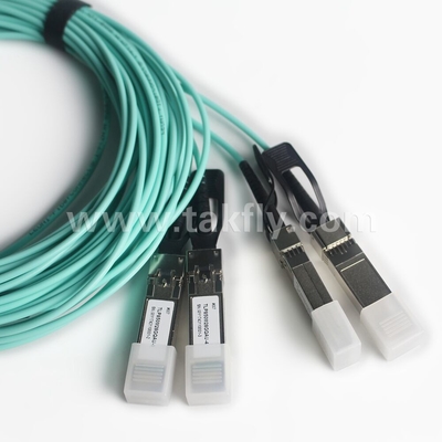 100Gb/s QSFP28 থেকে 4x SFP28 ব্রেকআউট অ্যাক্টিভ অপটিক্যাল ক্যাবল এওসি ক্যাবল দ্রুত ডেটা ট্রান্সফার