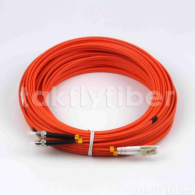 ইউপিসি এমএম ডুপ্লেক্স ফাইবার প্যাচ কর্ড 3.0mm LSZH ST থেকে LC OM1 OM2 APC