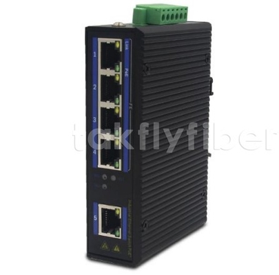 ইন্ডাস্ট্রিয়াল গ্রেড PoE সুইচ 4 পোর্ট 10/100Mbps PoE + 1 পোর্ট 10/100Mbps ইথারনেট