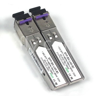 1.25G SFP BIDI মডিউল Tx1490/Rx1550nm 80KM SMF DDM LC CISCO JUNIPER HUAWEI সামঞ্জস্যপূর্ণ