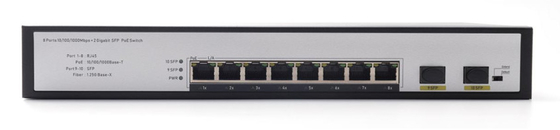 DF-2F-8GP 2-পোর্ট 10/100/1000Mbps 8+2 আপলিংক ফাইবার পোর্ট গিগাবিট পো নেটওয়ার্ক সুইচ
