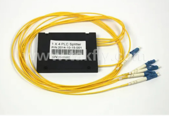 কমপ্যাক্ট Gpon Epon 1X4 SC APC ABS FTTX ফাইবার অপটিক পিএলসি স্প্লিটার -40- 85C তাপমাত্রা সহনশীলতার সাথে