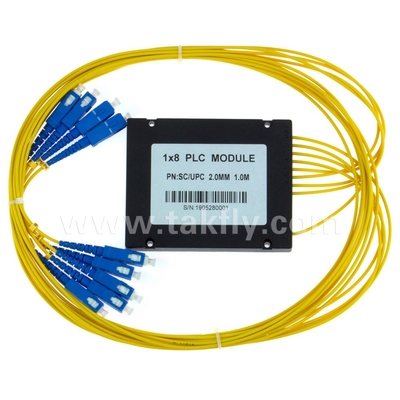Gpon Epon 1X8 SC APC ABS FTTX ফাইবার অপটিক পিএলসি স্প্লিটার উচ্চ নির্ভরযোগ্যতা এবং স্থিতিশীলতা