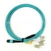 24 কোর MPO-LC OM4 40G QSFP ডেটা সেন্টারের জন্য ব্রেকআউট কেবল