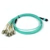 24 কোর MPO-LC OM4 40G QSFP ডেটা সেন্টারের জন্য ব্রেকআউট কেবল