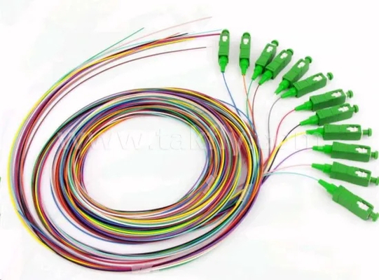 12 কোর ওএম 3 ফাইবার অপটিক পিগটেল এলএসজেডএইচ জ্যাকেট 0.9 মিমি এসসি এফসি এসটি এলসি