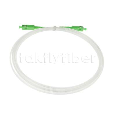 FTTH 2.0*3.0mm স্বচ্ছ অদৃশ্য ইনডোর ফাইবার অপটিক প্যাচকোড SCAPC থেকে SCAPC G657A ফাইবার সহ