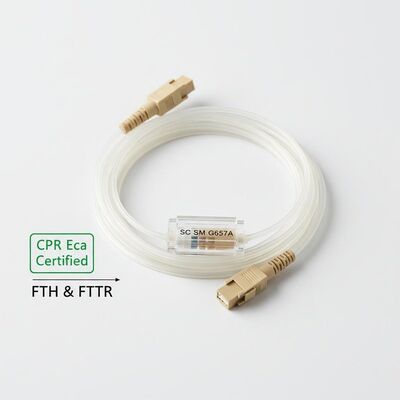 FTTH এবং FTTR-এর জন্য CPR Eca সার্টিফাইড SC SM G657A 2.0*3.0mm অদৃশ্য ফাইবার অপটিক প্যাচকর্ড