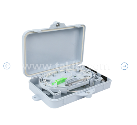 ফাইবার অপটিক টার্মিনেশন বক্স FTKS-1805-04A, 4 SC/APC SM SX অ্যাডাপ্টার, পিগটেল ইনস্টল করা, FTTH FTTx স্প্লাইসিং ডিস্ট্রিবিউশন স্প্লিটিং স্টোরেজ ক্যাবল ম্যানেজমেন্ট ঘের ওয়াল মাউন্ট