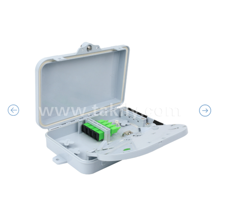 ফাইবার অপটিক টার্মিনেশন বক্স FTKS-1805-04A, 4 SC/APC SM SX অ্যাডাপ্টার, পিগটেল ইনস্টল করা, FTTH FTTx স্প্লাইসিং ডিস্ট্রিবিউশন স্প্লিটিং স্টোরেজ ক্যাবল ম্যানেজমেন্ট ঘের ওয়াল মাউন্ট