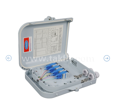 FTKS-1805-8E টার্মিনেশন বক্স 8 PCS SC/UPC SM SX অ্যাডাপ্টার এবং পিগটেল সম্পূর্ণরূপে ইনস্টল করা আছে