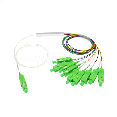 FTTH/FTTX অপটিক্যাল ডিস্ট্রিবিউশন নেটওয়ার্কের জন্য 0.9mm ফাইবার সহ 1×9 চ্যানেল PLC স্প্লিটার