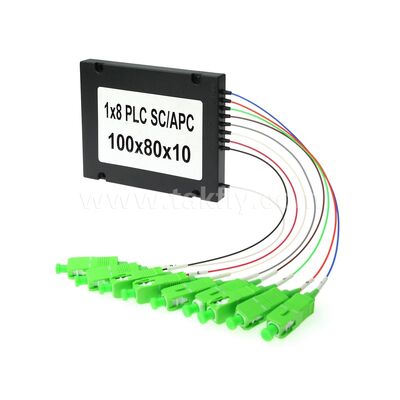 PLC ফাইবার স্প্লিটার - 900μm ABS বক্স, SM G657A1, SC/APC, অপটিক্যাল সিগন্যাল কাপলিং এবং PON নেটওয়ার্কে বিতরণের জন্য