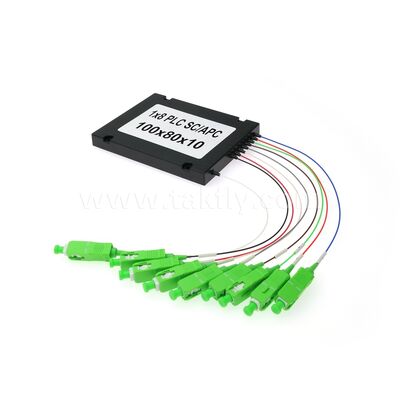 PLC ফাইবার স্প্লিটার - 900μm ABS বক্স, SM G657A1, SC/APC, অপটিক্যাল সিগন্যাল কাপলিং এবং PON নেটওয়ার্কে বিতরণের জন্য
