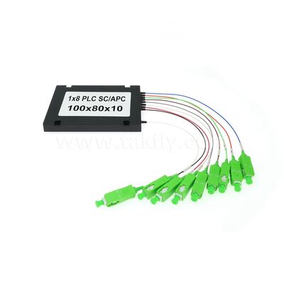 PLC ফাইবার স্প্লিটার - 900μm ABS বক্স, SM G657A1, SC/APC, অপটিক্যাল সিগন্যাল কাপলিং এবং PON নেটওয়ার্কে বিতরণের জন্য