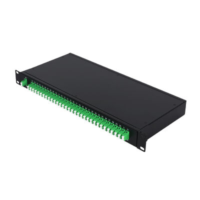 OEM 1U 19 ইঞ্চি 2x64 র্যাক মাউন্ট এলসি ফাইবার অপটিক পিএলসি স্প্লিটার FTTx ডেটা সেন্টারের জন্য