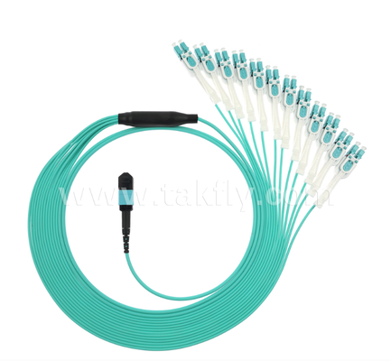 MPO/MTP to LC Uniboot Breakout Patch Cord – OM3 Multimode, High-Density, Polarity Reversible for 40G/100G Data Centers