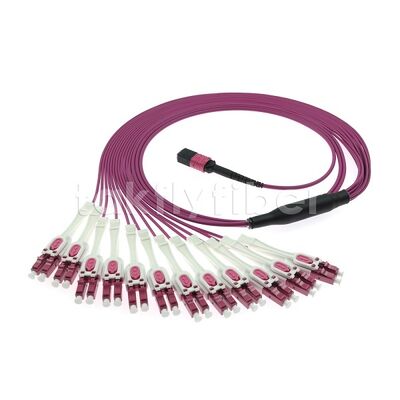 MPO/MTP Patchcord Fanout Uniboot LC Multimode OM4 Breakout Fiber Optic Cable for Data Center Cabling AI Telecom