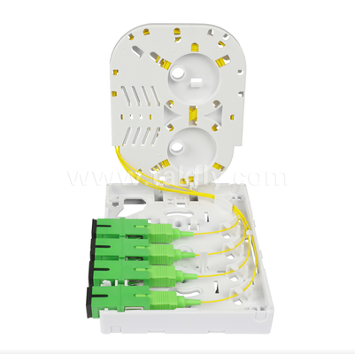 TKS-1806-04D FTTH ফাইবার টার্মিনেশন বক্স ️ ডেস্ক/ওয়াল মাউন্ট, 4-পোর্ট, ইনডোর, ফিউশন স্প্লাইসিং এবং ক্যাবল ম্যানেজমেন্ট সমর্থন করে