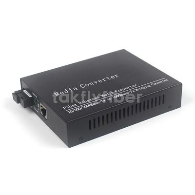 গিগাবিট WDM SM 1310nm 1550nm 10/100/1000M Bidi 20KM SC Media Converter