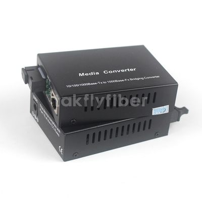 গিগাবিট WDM SM 1310nm 1550nm 10/100/1000M Bidi 20KM SC Media Converter