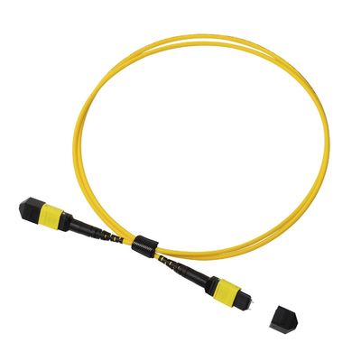 1m 3m 5m 10m MTP MPO OS2 Single Mode Trunk Cable, 12 Fibers, Type B, LSZH, Yellow