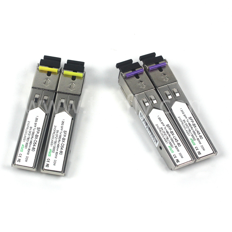 1.25G SFP বিডিআই অপটিক্যাল ট্রান্সিভার মডিউল Tx1490/Rx1550nm 80KM SMF DDM LC CISCO JUNIPER HUAWEI সামঞ্জস্যপূর্ণ