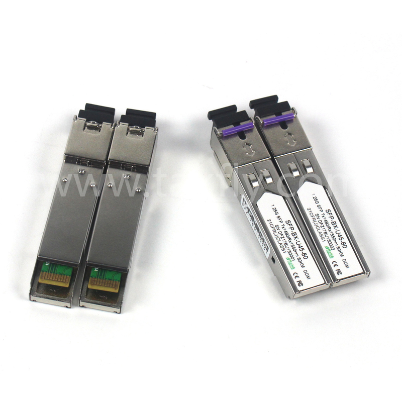 1.25G SFP BIDI Tx1550/Rx1490nm 80KM SMF DDM LC CISCO JUNIPER HUAWEI সামঞ্জস্যপূর্ণ SFP অপটিক্যাল ট্রান্সিভার মডিউল