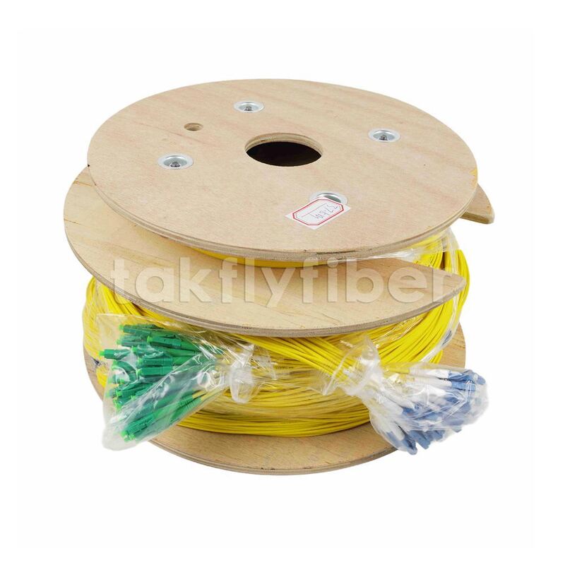 LSZH Sheath সহ 48 কোর হাই ডেনসিটি ফাইবার অপটিক ব্রেকআউট কেবল মাল্টি-ফাইবার কেবল অ্যাসেম্বলি