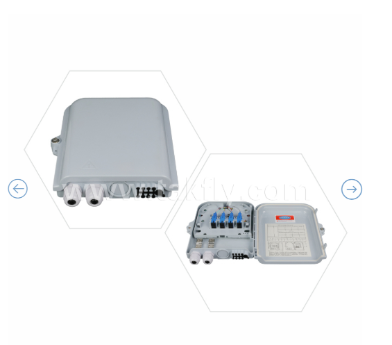 FTKS-1805-8E টার্মিনেশন বক্স 8 PCS SC/UPC SM SX অ্যাডাপ্টার এবং পিগটেল সম্পূর্ণরূপে ইনস্টল করা আছে