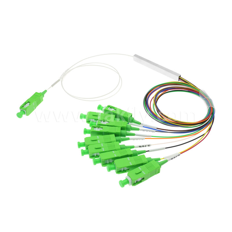 FTTH/FTTX অপটিক্যাল ডিস্ট্রিবিউশন নেটওয়ার্কের জন্য 0.9mm ফাইবার সহ 1×9 চ্যানেল PLC স্প্লিটার
