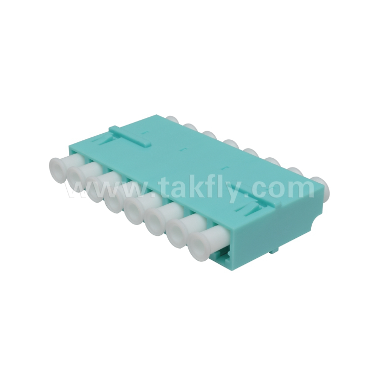 LC 8-ওয়ে অ্যাডাপ্টার - 8-in-1 LC ডুপ্লেক্স, উচ্চ-ঘনত্ব ফাইবার অ্যাডাপ্টার, কম সন্নিবেশ লস, ডেটা সেন্টার এবং FTTx উচ্চ-ঘনত্ব প্যাচিংয়ের জন্য